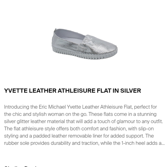 Eric Michael Yvette Leisure Flats in Silver sz 8 - Picture 4 of 11